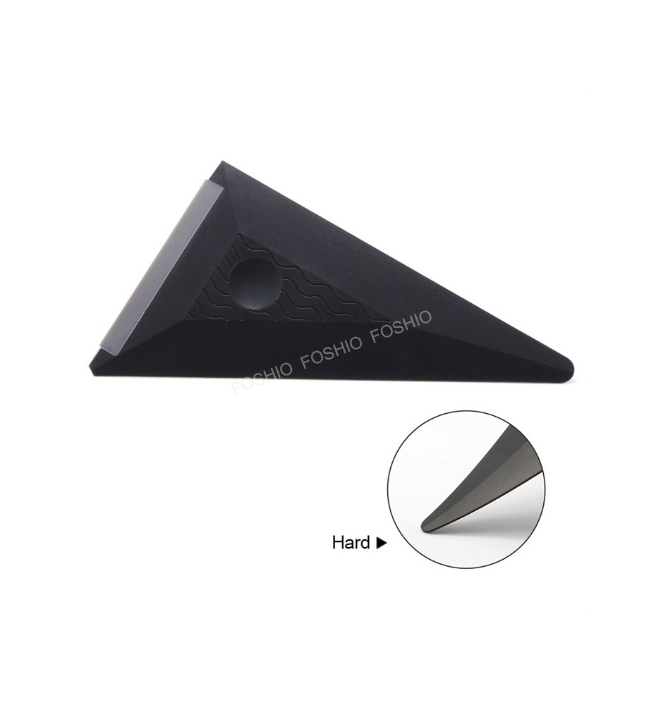 A116BK-SPATOLA BLACK TRIANGLE REACH HARD CON GOMMA