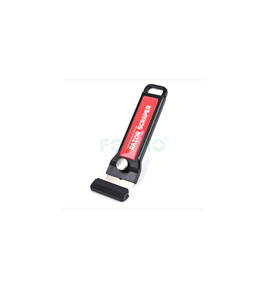 CN345BK- STEEL RAZOR BLADE SCRAPER WITH EXTRA BLADES STORAGE